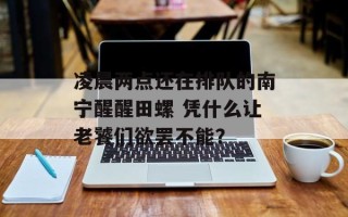 凌晨两点还在排队的南宁醒醒田螺 凭什么让老饕们欲罢不能？
