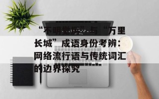 “不明觉厉”与“万里长城”成语身份考辨：网络流行语与传统词汇的边界探究