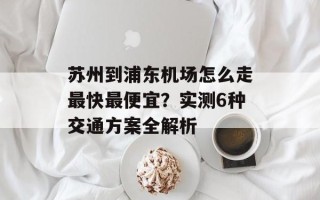 苏州到浦东机场怎么走最快最便宜？实测6种交通方案全解析