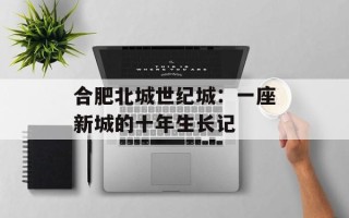 合肥北城世纪城：一座新城的十年生长记