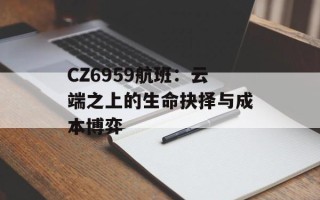 CZ6959航班：云端之上的生命抉择与成本博弈