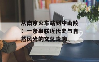 从南京火车站到中山陵：一条串联近代史与自然风光的文化走廊