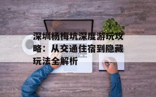 深圳杨梅坑深度游玩攻略：从交通住宿到隐藏玩法全解析
