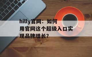 hilly官网：如何用官网这个超级入口实现品牌增长？
