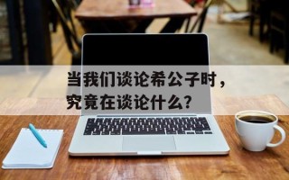 当我们谈论希公子时，究竟在谈论什么？
