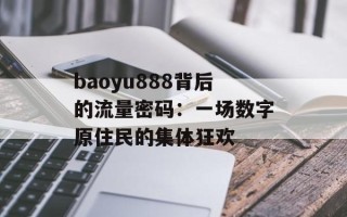 baoyu888背后的流量密码：一场数字原住民的集体狂欢