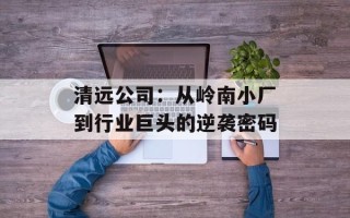清远公司：从岭南小厂到行业巨头的逆袭密码