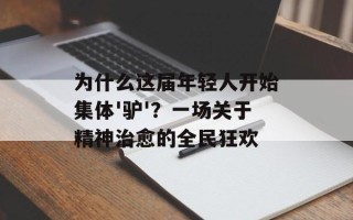 为什么这届年轻人开始集体'驴'？一场关于精神治愈的全民狂欢